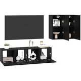 vidaXL Set TV ormarića s policom s pohranom s vratima 4 pcs Crni hrast 120 x 30 x 30 cm | shoptok.hr
