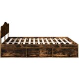  Okvir za krevet s uzglavljem Dimljeni hrast 180 x 200 cm | shoptok.hr