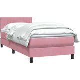 Box spring postelja z vzmetnico roza 80x220 cm žamet, (21792751) | Shoptok.si
