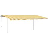  Tenda na ručno uvlačenje sa stupovima 6 x 3 5 m žuto-bijela | shoptok.hr