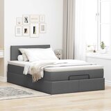  Otomanski krevet s madracem i LED tamnosivi 120x190 cm tkanine | shoptok.hr