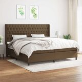  Krevet s oprugama i madracem tamnosmeđi 200x200 cm od tkanine | shoptok.hr