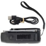 Nedis RDFMCR2000BK-Radio AM/FM sa ručnom kurblom, solarnim panelom i LED svetiljkom 2000 mAh | Eponuda.com