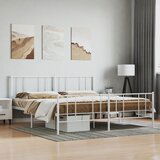 The Living Store Kovinski posteljni okvir z vzglavjem in vznožjem bel 180x200 cm - Posteljni Okvir, (21528268) | Shoptok.si