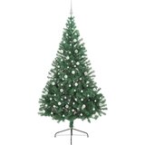 vidaXL Umjetna preddekorirana božićna jelka Zelena 240 cm PVC | Shoptok.si