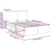  Konstrukcija postelje Bela 140 x 200 cm Masivno borovo les, (5000104208) | Shoptok.si