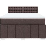 vidaXL Box spring postelja z vzmetnico temno rjava 160x200 cm blago, (21308252) | Shoptok.si