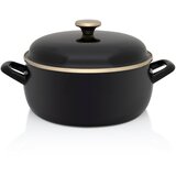 Metalac šerpa plitka 24 cm sa pok. Crni princ