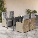 vidaXL 5-dijelni vrtni blagovaonski set od poliratana s jastucima bež | shoptok.hr