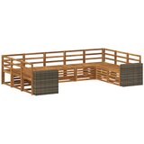 VidaXL Kotna sedežna garnitura 9 pcs Naravna Masiven les akacije, (5000283631) Slike