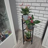 Ruhhy metalni stalak za cvijeće 3 razine – loft stalak za biljke, crni/smeđi | shoptok.hr