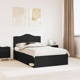  Konstrukcija postelje Črna 120 x 200 cm Masivno borovo les, (5000102482) | Shoptok.si