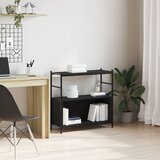 vidaXL Knjigovnica Crni hrast Drvo i metal Srednje Pravokutna Moderna | shoptok.hr