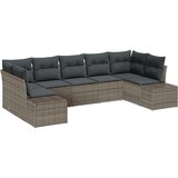  Vrtna garnitura - 4-dijelni set vrtnih sofa s Jastučićima Siva Poli Ratan | shoptok.hr