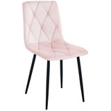 Libra stolica - svijetlo ružičasti baršun / crne noge x 1 | shoptok.hr