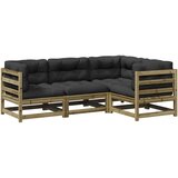  The Living Store Vrtna garnitura 4-delna z blazinami impregnirana borovina - Vrtna Sedežna Garnitura, (21451460) | Shoptok.si