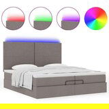  Otomanski okvir kreveta s madracima smeđesivi 200x200cm tkanine | shoptok.hr