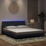 vidaXL Okvir kreveta s LED svjetlima tamnosivi 180 x 200 cm baršunasti | shoptok.hr