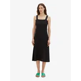 Tom Tailor Black Ladies Linen Midishats - Ladies