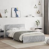  Okvir kreveta s uzglavljem boja betona 135x190 cm | shoptok.hr