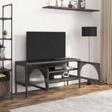 TV ormarić crni 105 x 35 x 50 cm od stakla i čelika | shoptok.hr