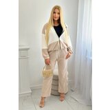 Kesi Ribbed velour set sweatshirt + trousers beige | ePonuda.com