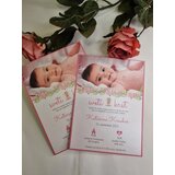  Vabilo za krst z angelčom in sliko otroka, roza REK03-5 - BELA MAT | Shoptok.si