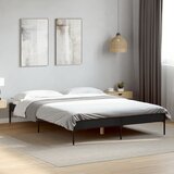 Maison Chic Posteljni okvir - Dvoposteljna postelja - Zakonska postelja črn 140x200 cm inženirski les in kovina-J13836, (21763319) | Shoptok.si