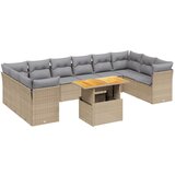  The Living Store Vrtna sedežna garnitura 11-delna z blazinami bež poli ratan - Vrtna Sedežna Garniture, (21460202) | Shoptok.si