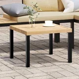 vrtni stolić za kavu crni 55x55x39,5 cm čelik obložen prahom