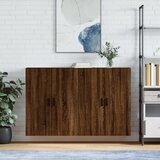 Maison Chic Stenska omarica - Zidna omarica 2 kosa rjavi hrast 69,5x34x90 cm iu519, (22063701) | Shoptok.si