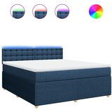 Maison Chic Box spring postelja - Vzmetna postelja z vzmetnico modra 180x200 cm blago SL23996, (21880114) | Shoptok.si