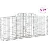  Lučne gabionske košare 12kom 300x50x120/140cm pocinčano željezo | shoptok.hr