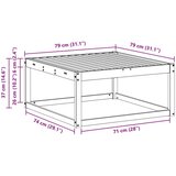 Vanjski otoman Čvrsto drvo akacije Prirodna 79 x 79 x 37 cm | shoptok.hr