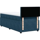 Box spring krevet s madracem plavi 90x190 cm baršunasti | shoptok.hr