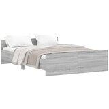 Maison Chic Posteljni okvir - Dvoposteljna postelja - Zakonska postelja z vzglavjem in vznožjem siva sonoma 135x190 cm-J16199, (21774379) | Shoptok.si