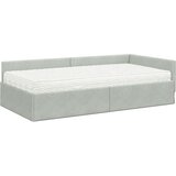  Kotni okvir postelje z matrico Drugo 2 pcs Svetlo siva Žamet, (5000123404) | Shoptok.si