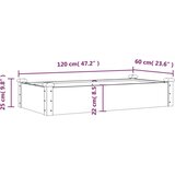 vidaXL Povišena vrtna gredica s oblogom siva 120x60x25 cm od jelovine | shoptok.hr