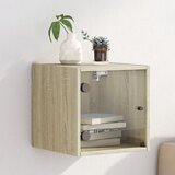  Noćni ormarić sa staklenim vratima boja hrasta 35 x 37 x 35 cm | shoptok.hr