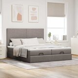  Otomanski okvir kreveta s madracima smeđesivi 200x200cm tkanine | shoptok.hr