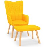 vidaXL Stol za sproščanje s stolčkom gorčično rumeno blago, (20957903) | Shoptok.si