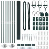 vidaXL Zeleni set stebrov za ograjo Set 2 Zelena Galvanizirano jeklo | Shoptok.si