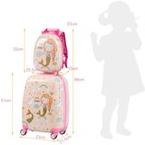  Putni kovčeg, 2x komplet dječji kovčeg + ruksak (roza) | shoptok.hr