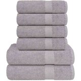 vidaXL Komplet brisač 6-delni siva 360 gsm 100% bombaž | Shoptok.si