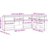vidaXL Skladiščni naslon s polico z vzglavjem s shranjevanjem Bela 120 cm Konstruiran les | Shoptok.si