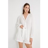 Koton Oversize Shirt Balloon Sleeves Magnificent Collar Metallic Drawstring | ePonuda.com