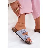 Boto Women's sandals with buckles on cork sole blue Sercele | ePonuda.com