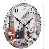 vidaXL Starinska stenska ura Marilyn Monroe 30 cm, (20939084) | Shoptok.si