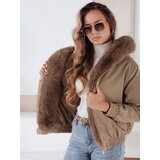 DStreet Kurtka damska zimowa VESSADA krótka z futerkiem beżowa | Shoptok.si