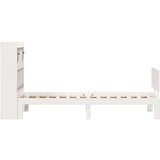 vidaXL Krevet s regalom za knjige bez madraca bijeli 90x190cm borovina | shoptok.hr